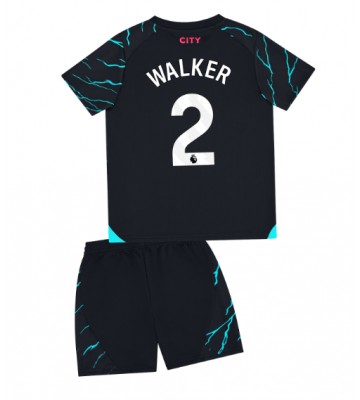 Manchester City Kyle Walker #2 Tredje trøje Børn 2023-24 Kort ærmer (+ korte bukser)